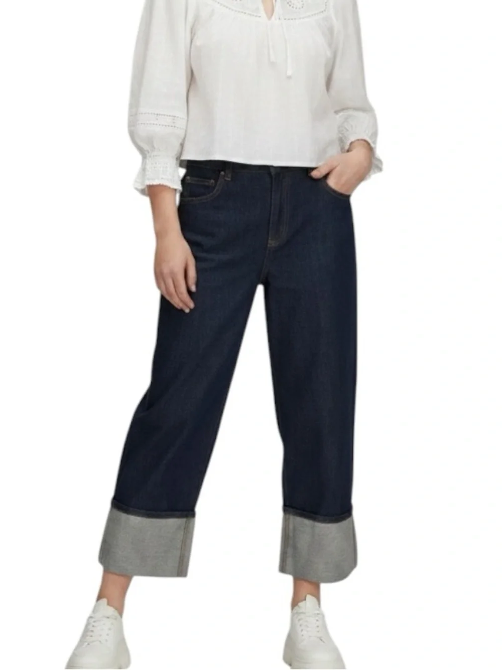 Kate Spade New York x Target High Rise Straight Leg Wide Cuff Denim Jeans Size 8